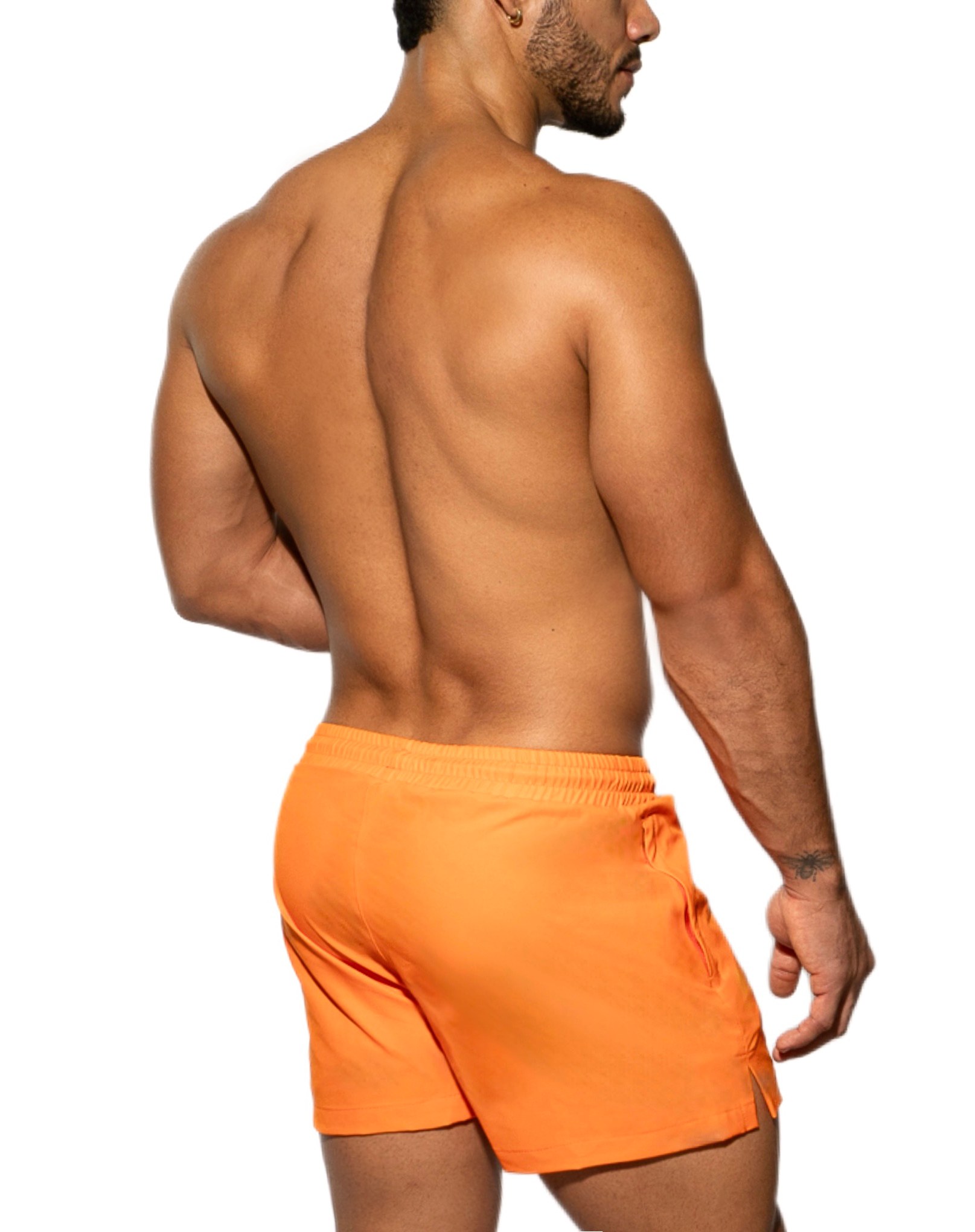 Bañador corto de lujo clásico para hombre - Naranja