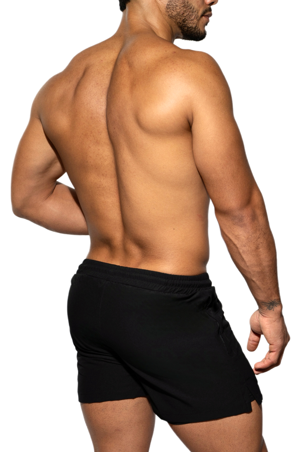 Men's Short Classic Black Silk