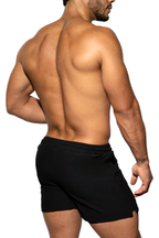 Men's Short Classic Black Silk