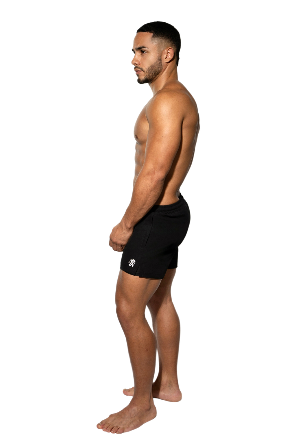 Men's Short Classic Black Silk