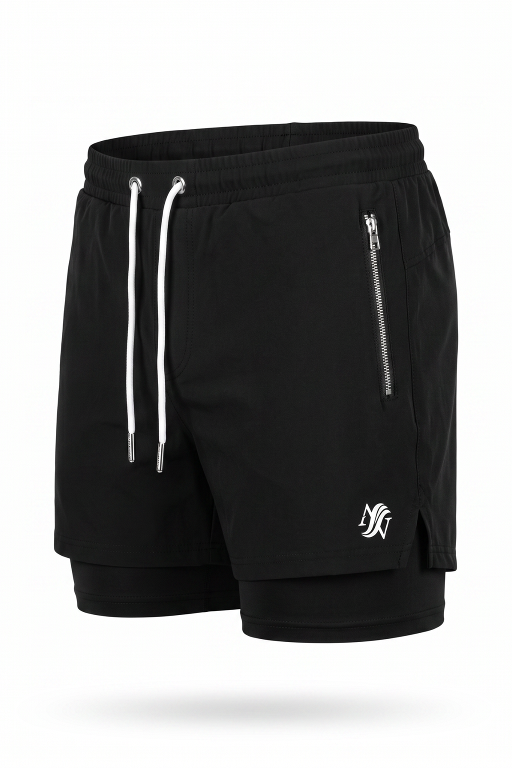 Men's Short Classic Black Silk