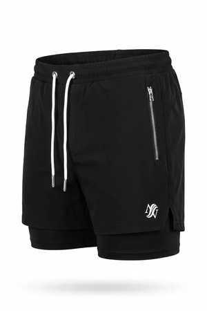 Men's Short Classic Black Silk