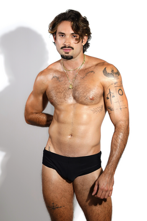 Men's Brazilian Swimwear Black Silk