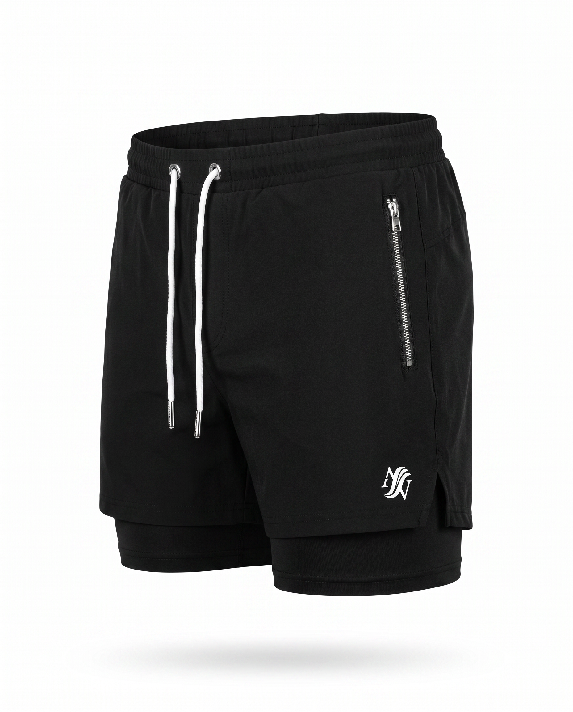 Traje de baño clásico de lujo de seda negra para hombre